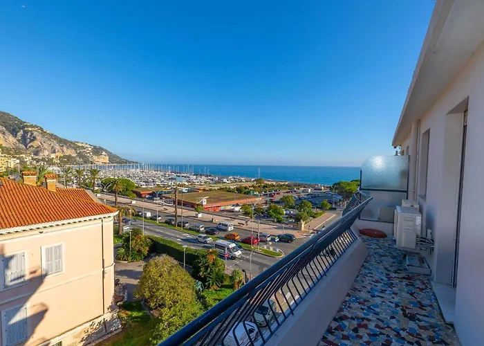 98gb - 2p With Terrace And Side Sea View شقة مينتون